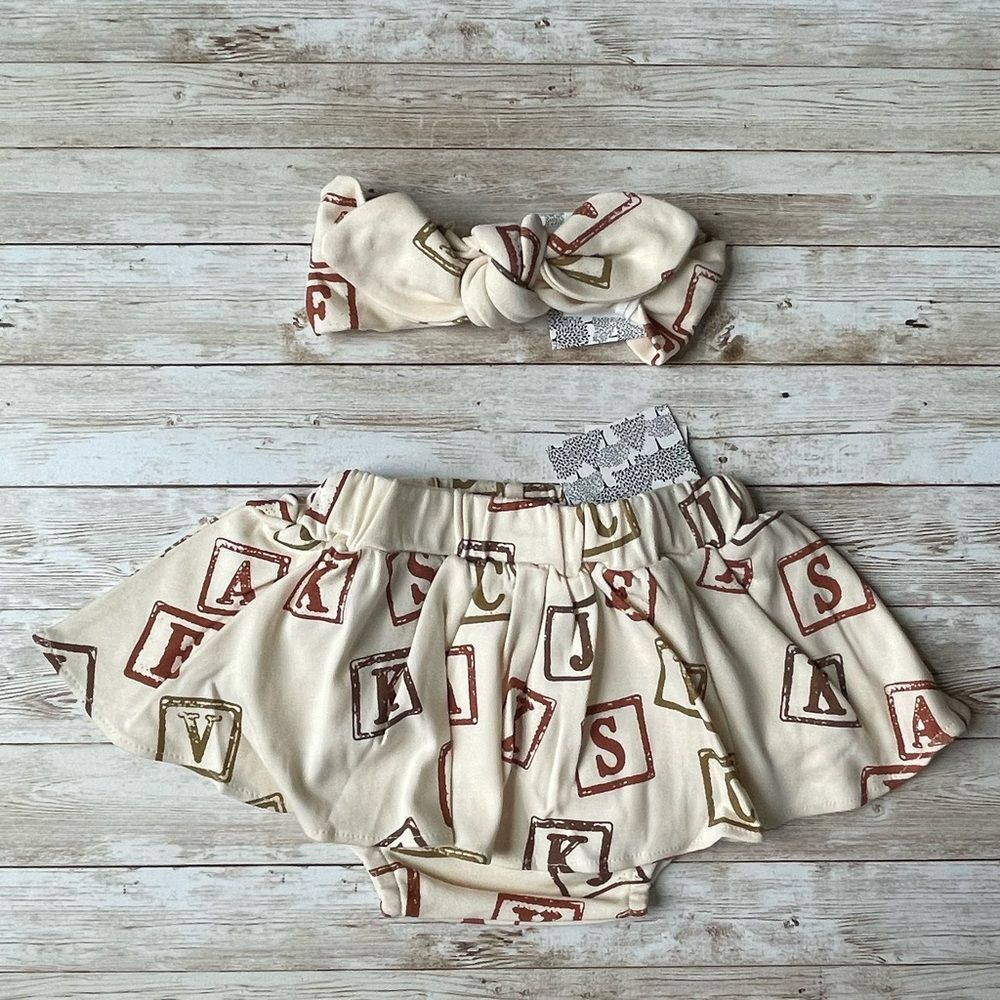 Kate Quinn Alphabet Skirted Bloomer & Headband